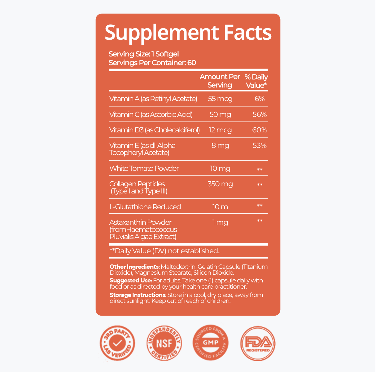 Haematococcus Pluvialis Powder Collagen Plus
